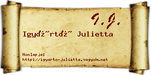 Igyártó Julietta névjegykártya